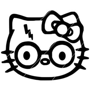 Harry‎ Potter Hello Kitty Permanent Vinyl Decal Car Mug Cup 4”